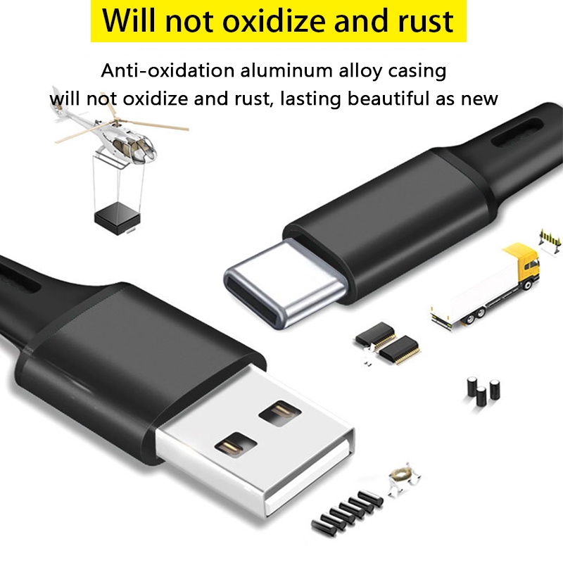 Dây Cáp Sạc Nhanh Truyền Dữ Liệu 3 Trong 1 2.8A Cho Micro USB / i / Type C