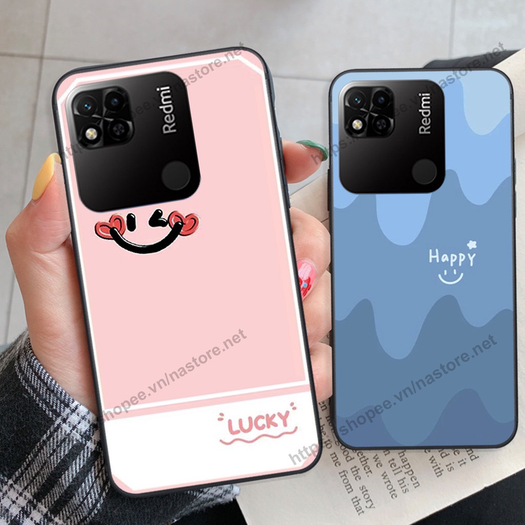 Ốp lưng Xiaomi Redmi 10A mặt cười, họa tiết caro đơn giản đẹp cute