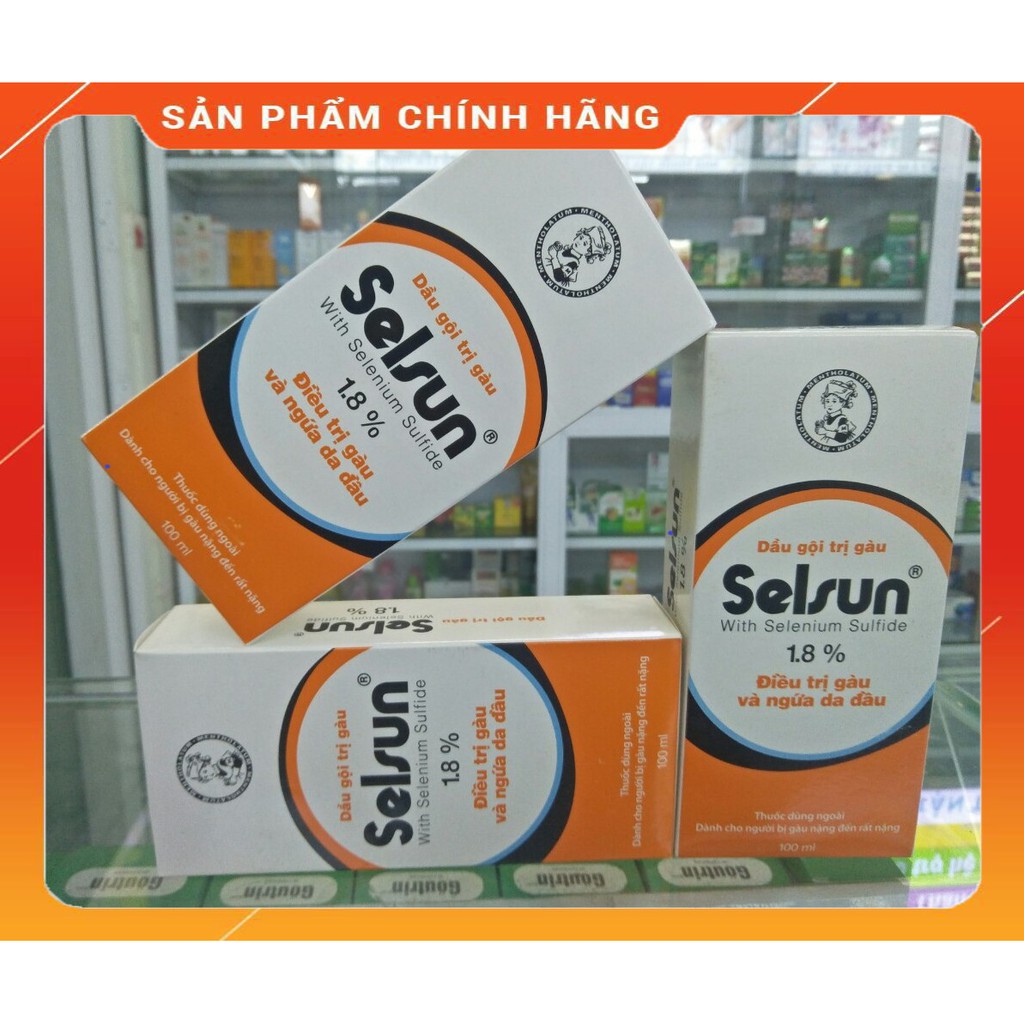 (Chính Hãng) Dầu gội SELSUN 1,8% dành cho người bị gàu nặng đến rất nặng, ngứa da đầu và viêm da tiết bã nhờn.Chai 100ml