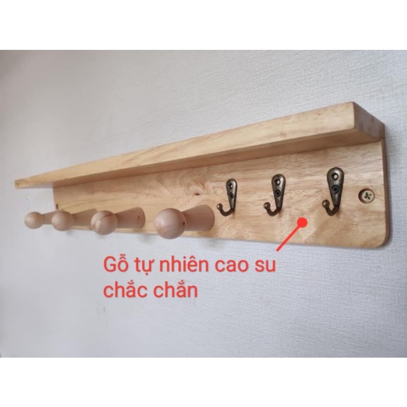 Kệ Móc Treo Tường Vintage M.U.A. Gỗ Tự Nhiên Cao Cấp. Gắn Quần Áo, Giá Huy Chương, Phụ Kiện, Trang Trí. Loại 4, 5, 6 Núm