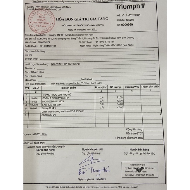 Áo ngực nữ Triumph: Form & Beauty 052 HP – Giá gốc 489.000 - Hàng chính hãng 100%