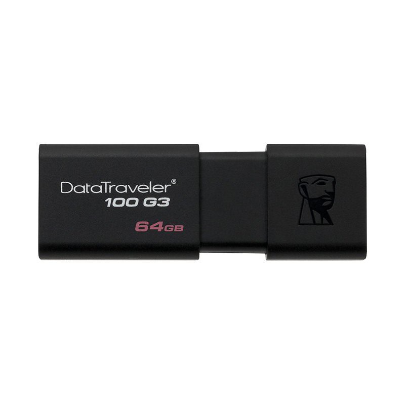 USB Kingston DT100G3 64GB / USB 3.0 tặng đầu đọc thẻ nhớ micro - Hãng phân phối chính thức