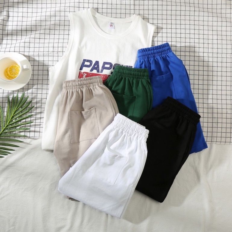 Quần short nam nữ form rộng - Quần đùi rộng unisex- hotrend Hàn Quốc