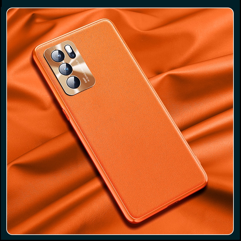 Ốp điện thoại bằng da cứng siêu mỏng cho OPPO Reno5 Reno6 Reno 6 Pro Plus Snapdragon 5G