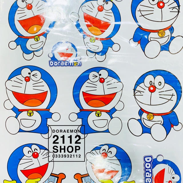 tem xe, tem dán, Sticker decal dán xe dán tường DORAEMON 60cm x 40cm