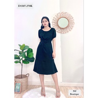 Đầm Công Sở NHẬT VY Lụa Suông Trơn Thanh Lịch Màu Hồng, Xanh, Đen - D1507