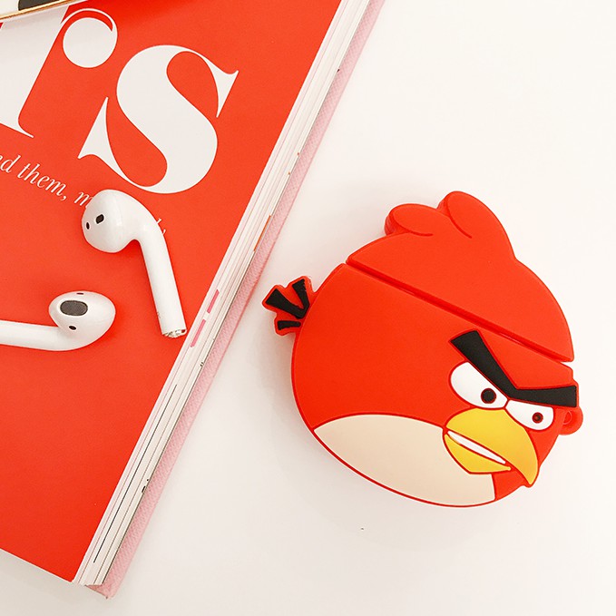 Vỏ bảo vệ hộp đựng tai nghe airpods hình angry birds sáng tạo đáng yêu