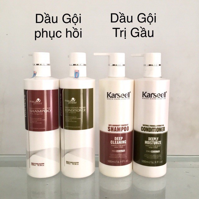 Bộ Dầu gội xả giảm gầu Karseell Maca Deep Cleansing 500ml