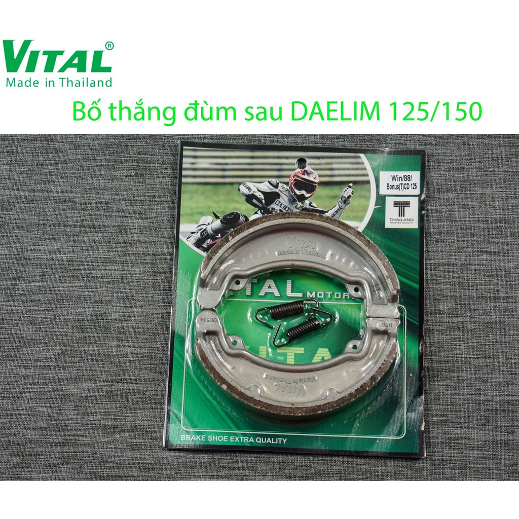 Bố thắng sau xe DAELIM  hiệu VITAL - Má phanh xe máy, bố thắng đĩa VITAL chính hãng Thái Lan