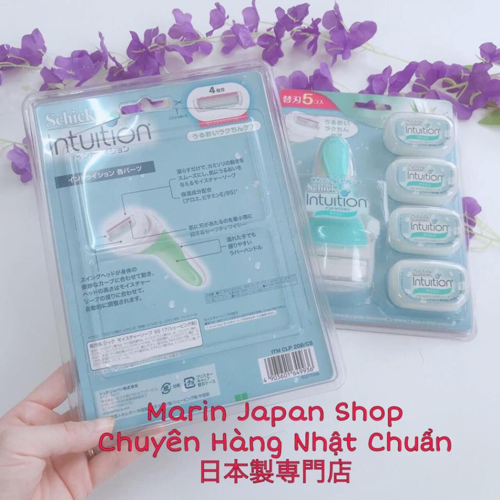 Dao cạo lông body lông chân, tay, nách - Schick Intuition cao cấp Nhật Bản