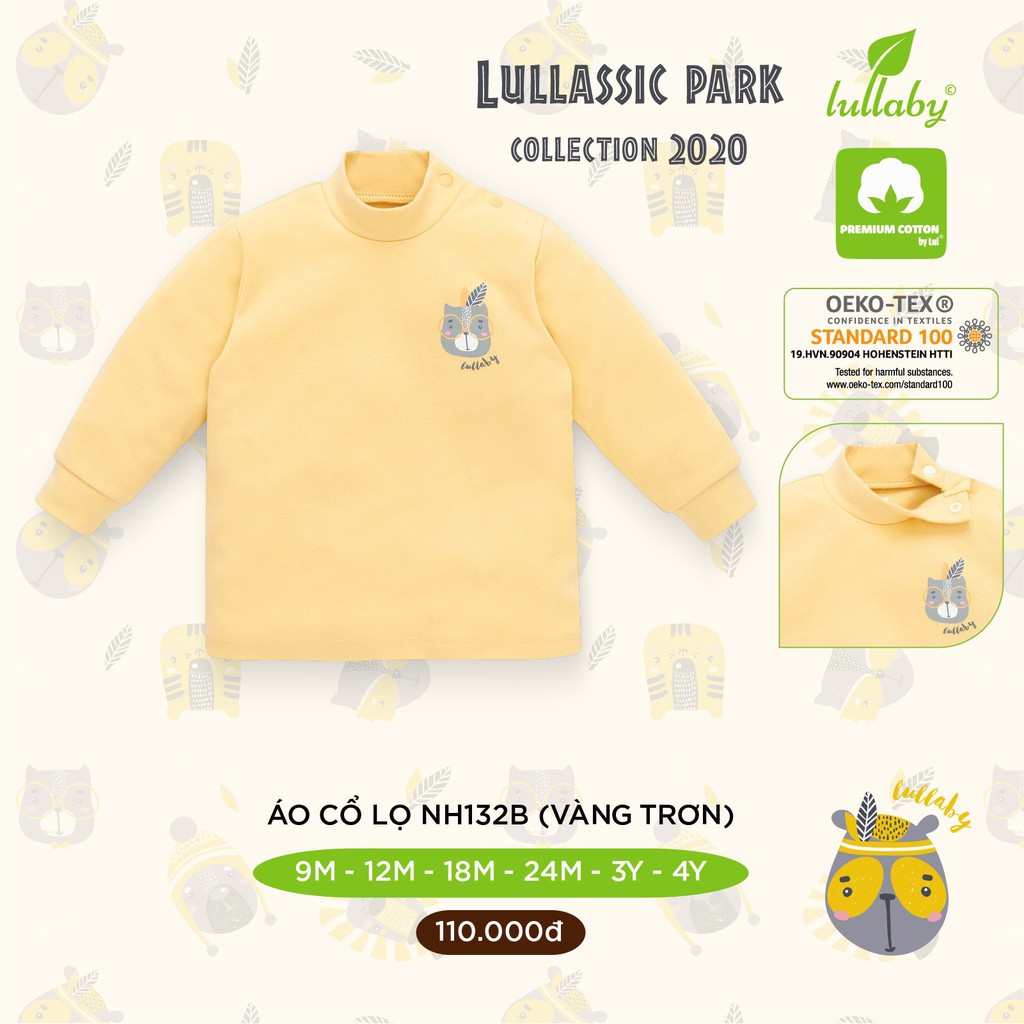 [LULLABY CHÍNH HÃNG] Áo cổ lọ cao cổ chất cotton siêu mềm mịn ấm áp LULLABY cho bé trai bé gái mẫu mới nhất