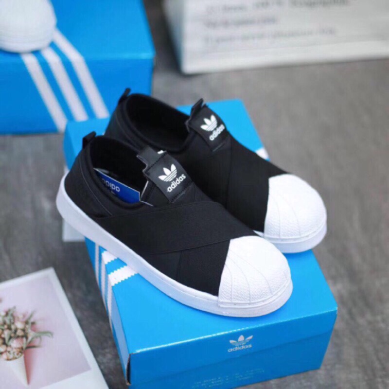 Giày Lười Adidas Kiểu Dây Chéo Co Giãn Thoải Mái Cá Tính Cho Nam Nữ