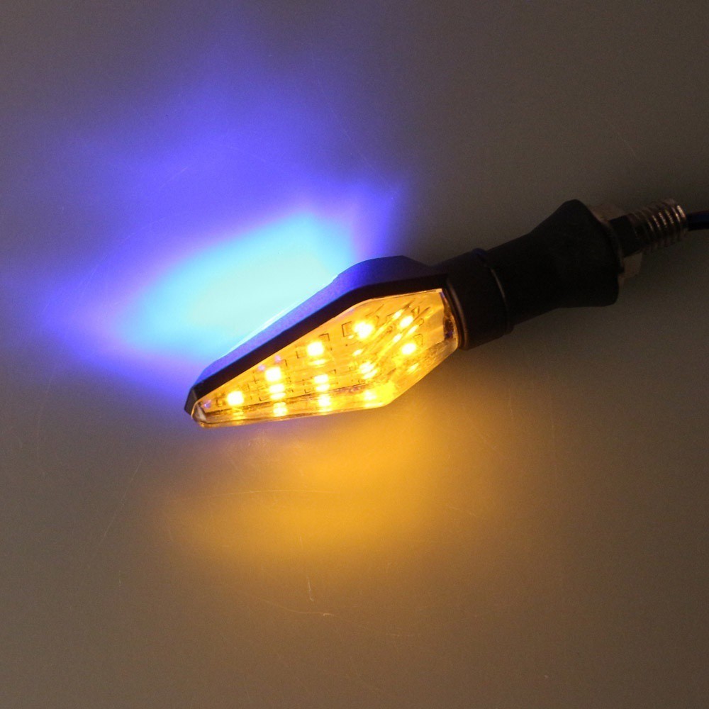 Bộ 4 đèn LED xi nhan 2 kiểu màu vàng hổ phách chuyên dụng cho xe mô tô