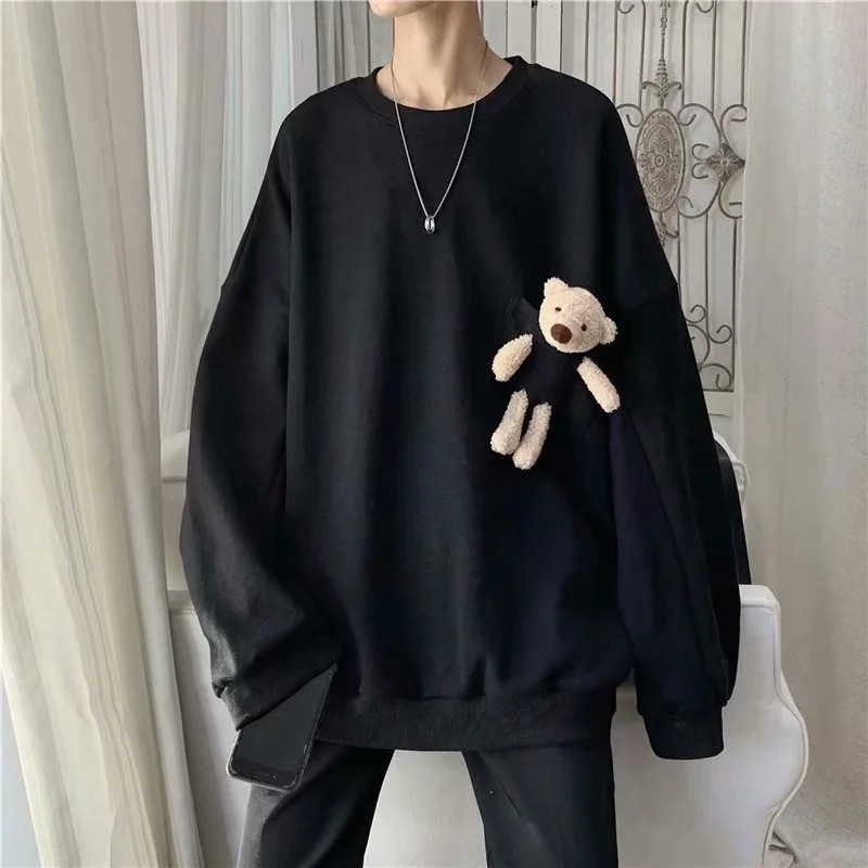 Áo nỉ tay dài in họa tiết gấu kích thước M-2XL cho nam nữ | BigBuy360 - bigbuy360.vn