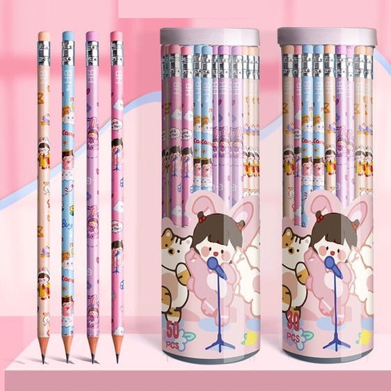Hộp 12+50 Bút Chì Cute 2B Siêu Nét Vẽ Mỹ Thuật Làm Bài Kiểm Tra Nhạy Với Máy Chấm Thi An Toàn Với Người Sử Dụng