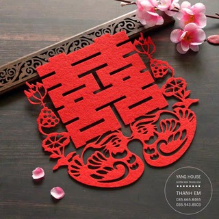 Chữ hỷ dán phòng đám cưới