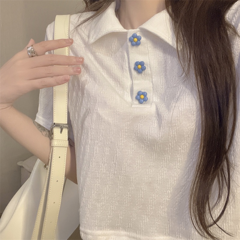 Áo Thun Tay Ngắn Cổ Polo Màu Trơn Thời Trang Dành Cho Nữ