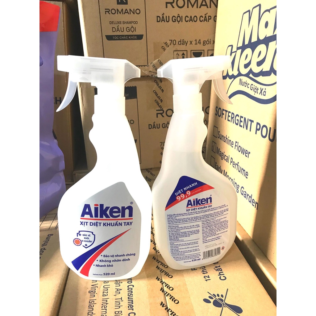 Chai xịt khuẩn tay Aiken 520ml
