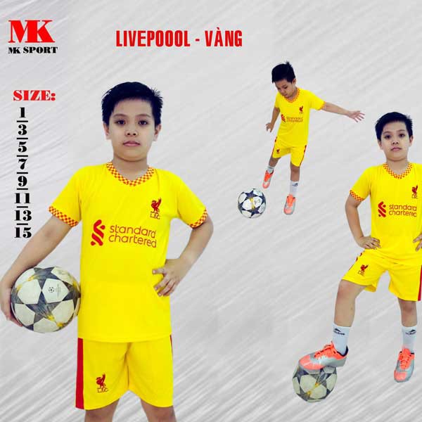Bộ quần áo thể thao trẻ em MK 2021 Liverpool, MK Việt Nam, Real  - vải mát, thấm hút mồ hôi - hàng phân phối chính