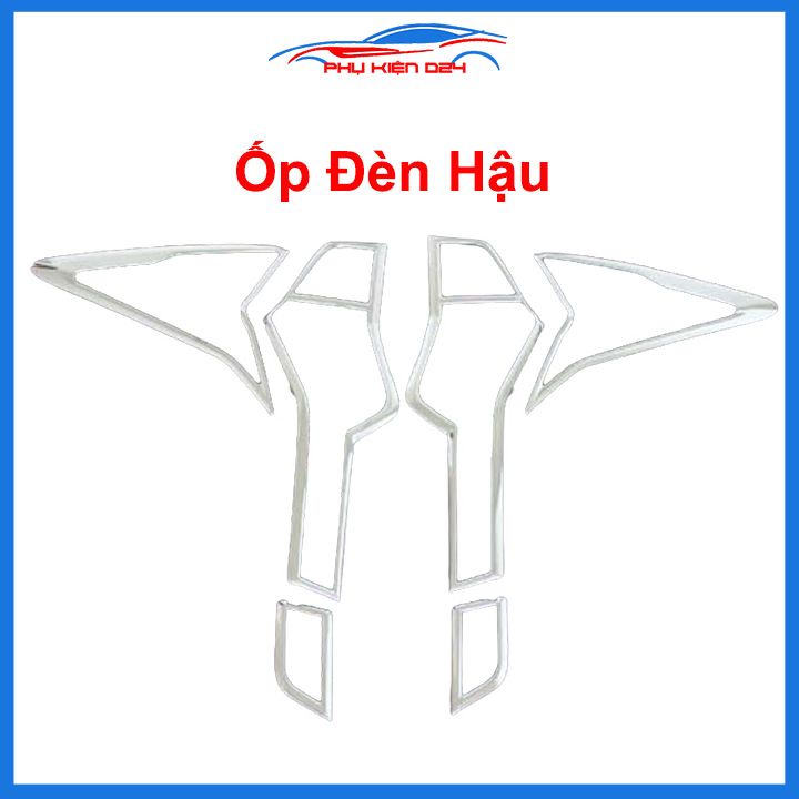 Ốp viền đèn pha hậu mạ crom Pajero Sport 2019-2020 chống trầy trang trí bảo vệ xe