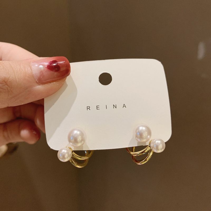 Bông tai bạc S925 - Hoa tai nữ bạc Ý ngọc trai nhân tạo đeo 2 kiểu dễ thương, sang trọng ZAZA accessories KT8031