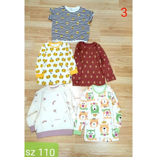 (Size 110, combo áo lỗi) Áo cotton xuất Hàn dư