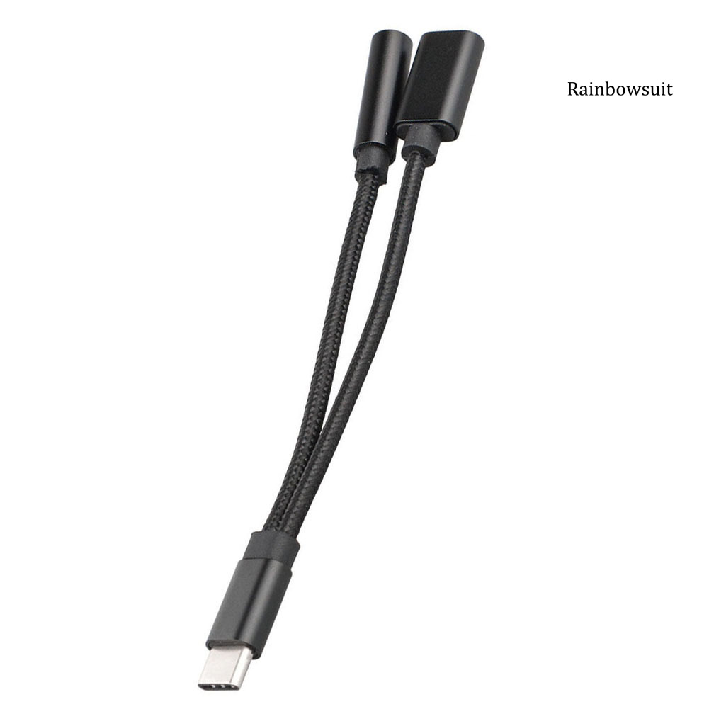Dây Cáp Chuyển Đổi Âm Thanh Usb Type-C 2 Trong 1 Đầu Cắm 3.5mm