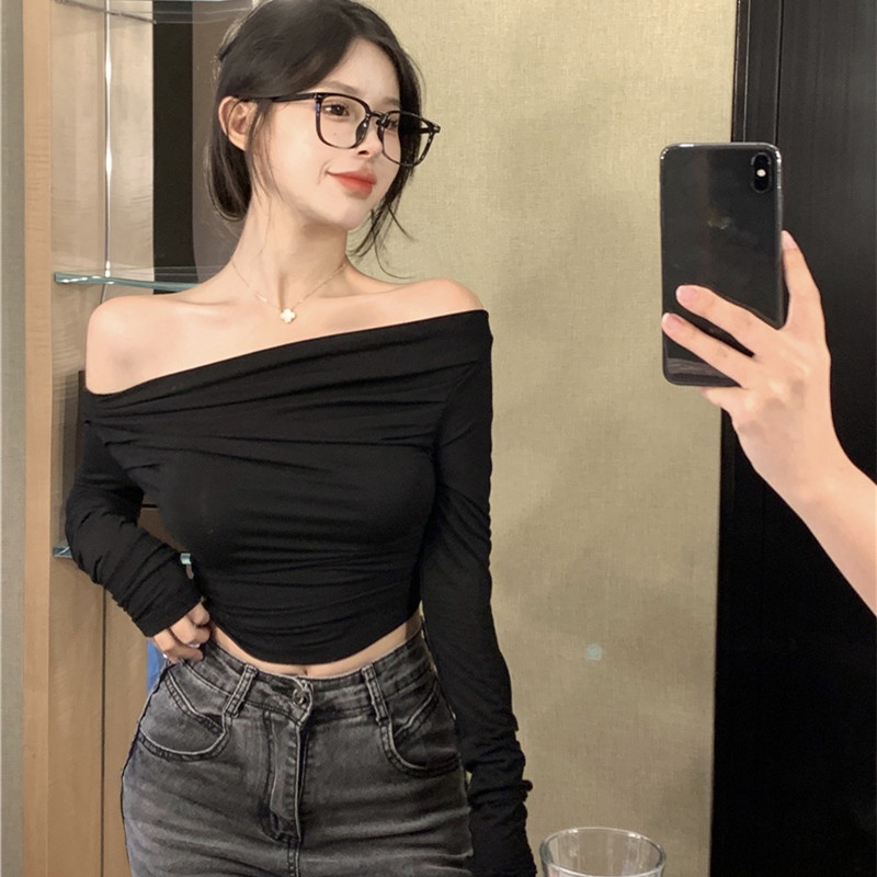 Áo Thun Nữ Tay Dài Hở Vai Thời Trang Quyến Rũ