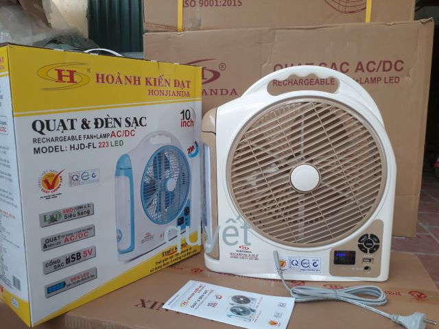 QUẠT SẠC TÍCH ĐIỆN HONJIANDA HJD FL 203 TÍCH HỢP