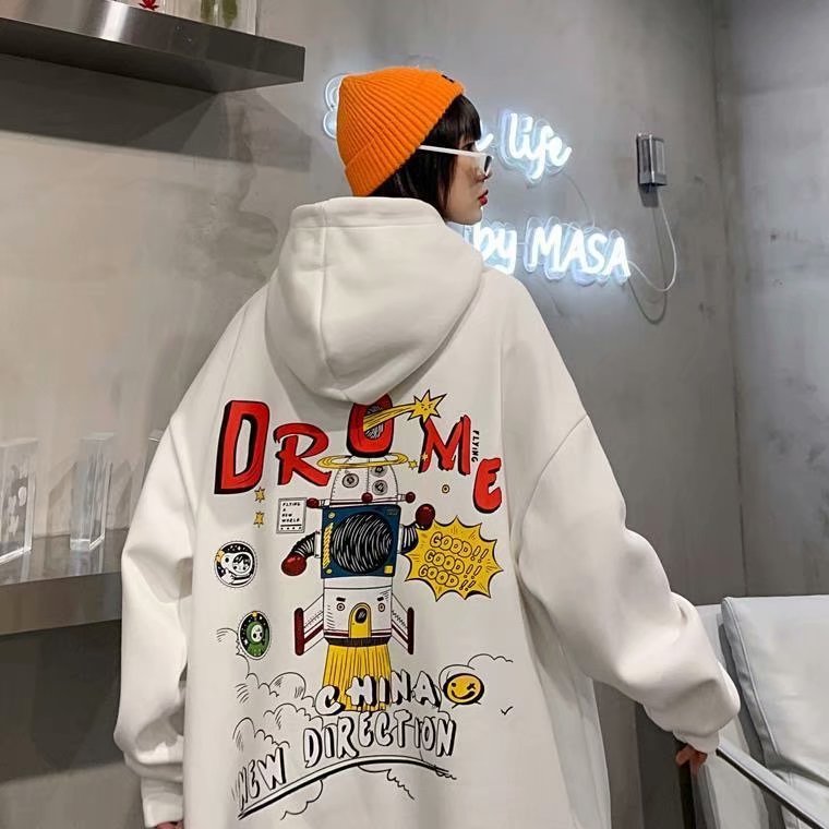 Áo hoodie tay dài dáng rộng in hình tên lửa gồm 3 màu sắc | BigBuy360 - bigbuy360.vn