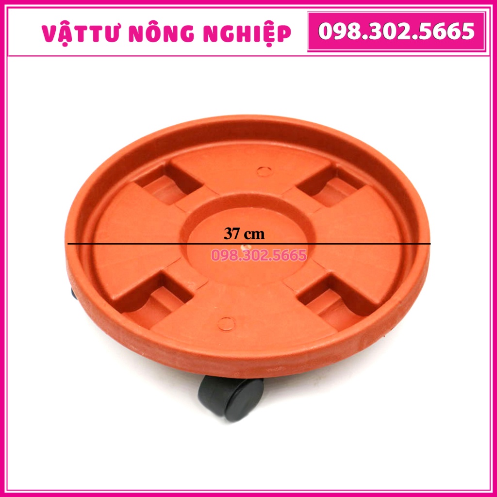 Kệ để chậu cây cảnh có bánh xe đường kính 37cm, Giá để chậu hoa bằng nhựa dễ dàng di chuyển, tiện lợi