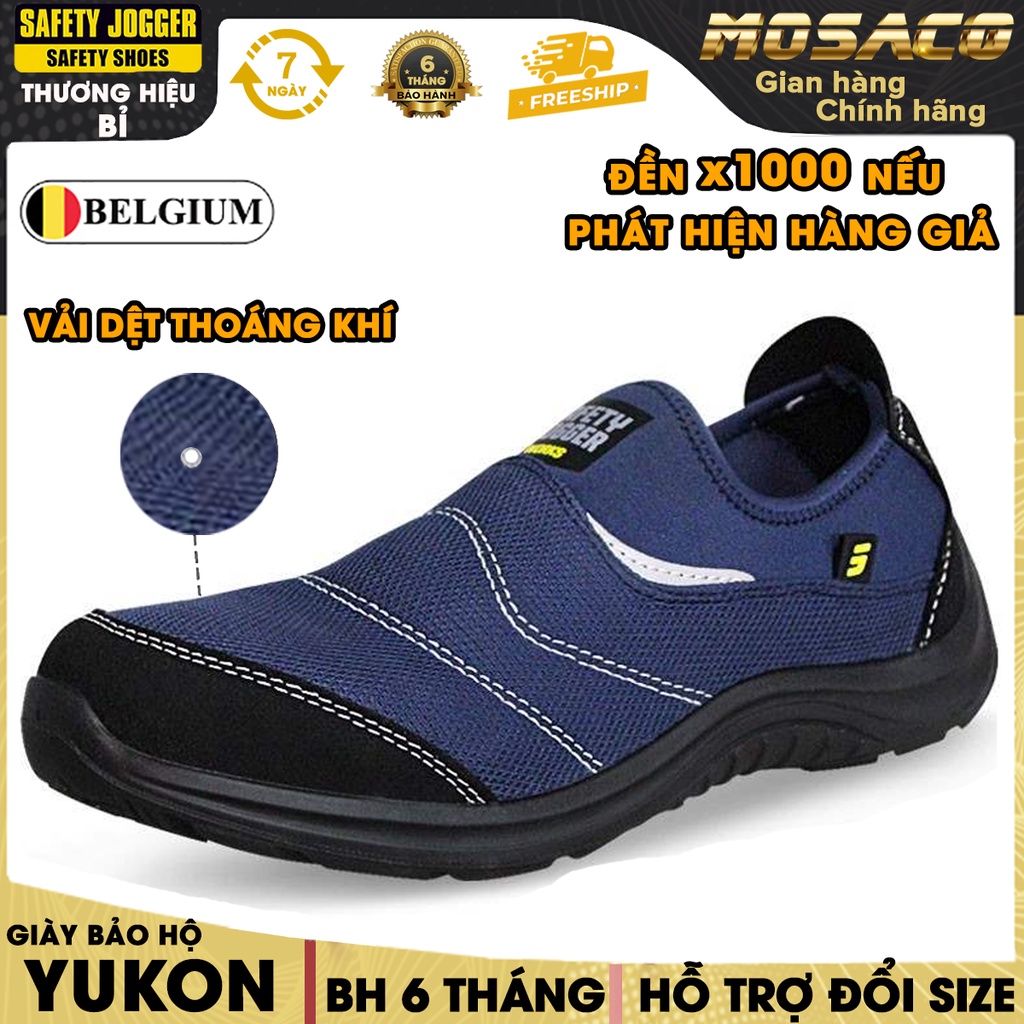 Giày bảo hộ không dây Safety Jogger Yukon siêu nhẹ với mũi thép chống xuyên thủng, va đập, axit...., chống trượt- MOSACO