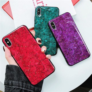 [Mã ELFLASH3 hoàn 10K xu đơn 20K] Ốp iPhone - Ốp vân đá ánh kim tuyến sang chảnh nhiều màu cho iphone 6 đến XS MAX (n52)