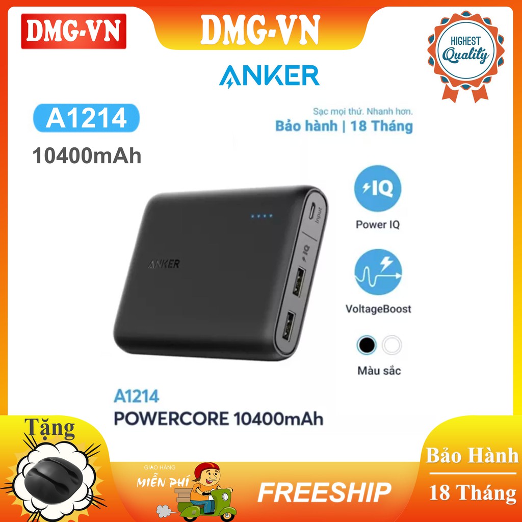Pin sạc dự phòng Anker A1215 13000mAh A1214 10400mAh PowerCore Chính Hãng