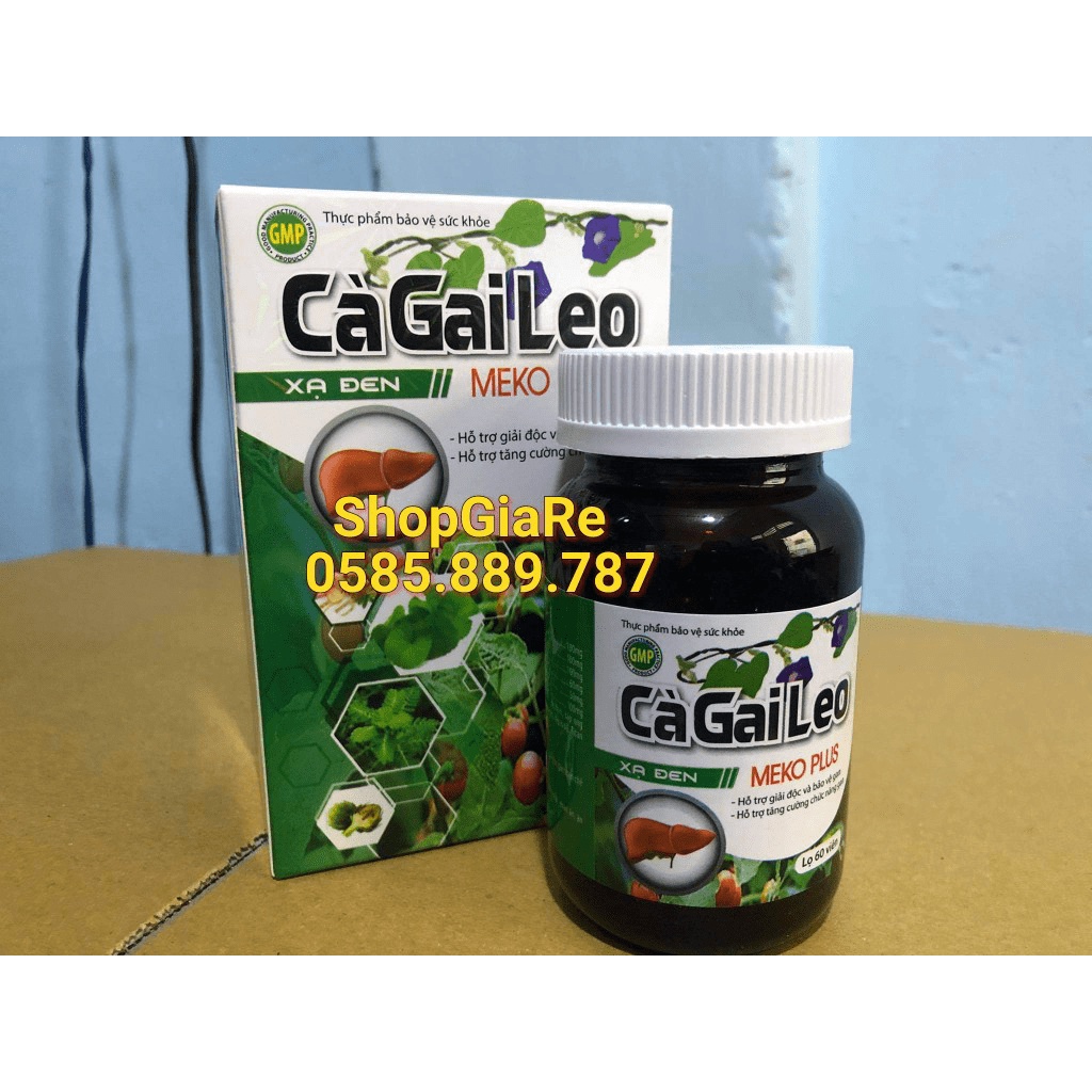 Cà Gai Leo xạ đen Meko Plus bổ gan, mát gan, hạ men gan, tăng cường chức năng gan, Giải Độc Rượu -Bảo Vệ Gan