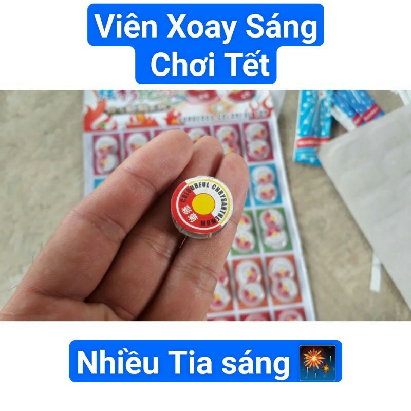 Viên Xoay Sáng Chơi Tết Nhiều Tia 🎆 - Đồ Chơi Tết Viên Xoay Sáng
