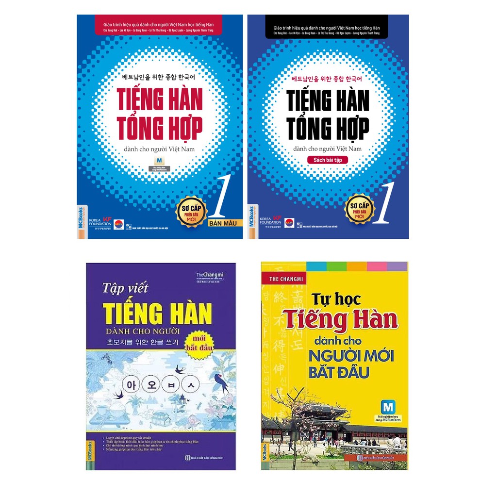 Sách - Giáo Trình Tiếng Hàn Tổng Hợp Dành Cho Người Việt Nam - Sơ Cấp 1 Bản Màu + Tự học tiếng Hàn + Tập viết tiếng Hàn