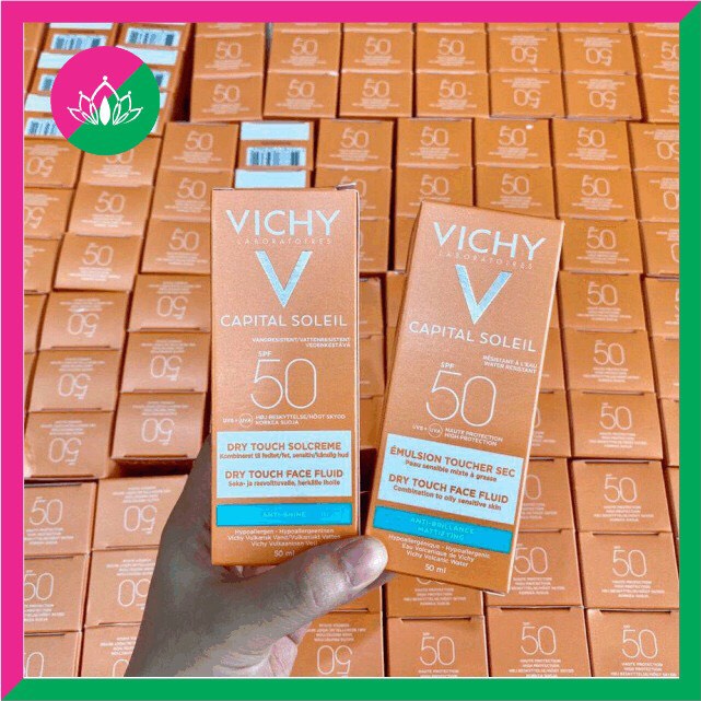 Kem chống nắng Vichy SPF 50 UVA + UVB chính hãng - Kem chống nắng Vichy không bóng, không gây nhờn rít 50ml Mẫu mới nhất