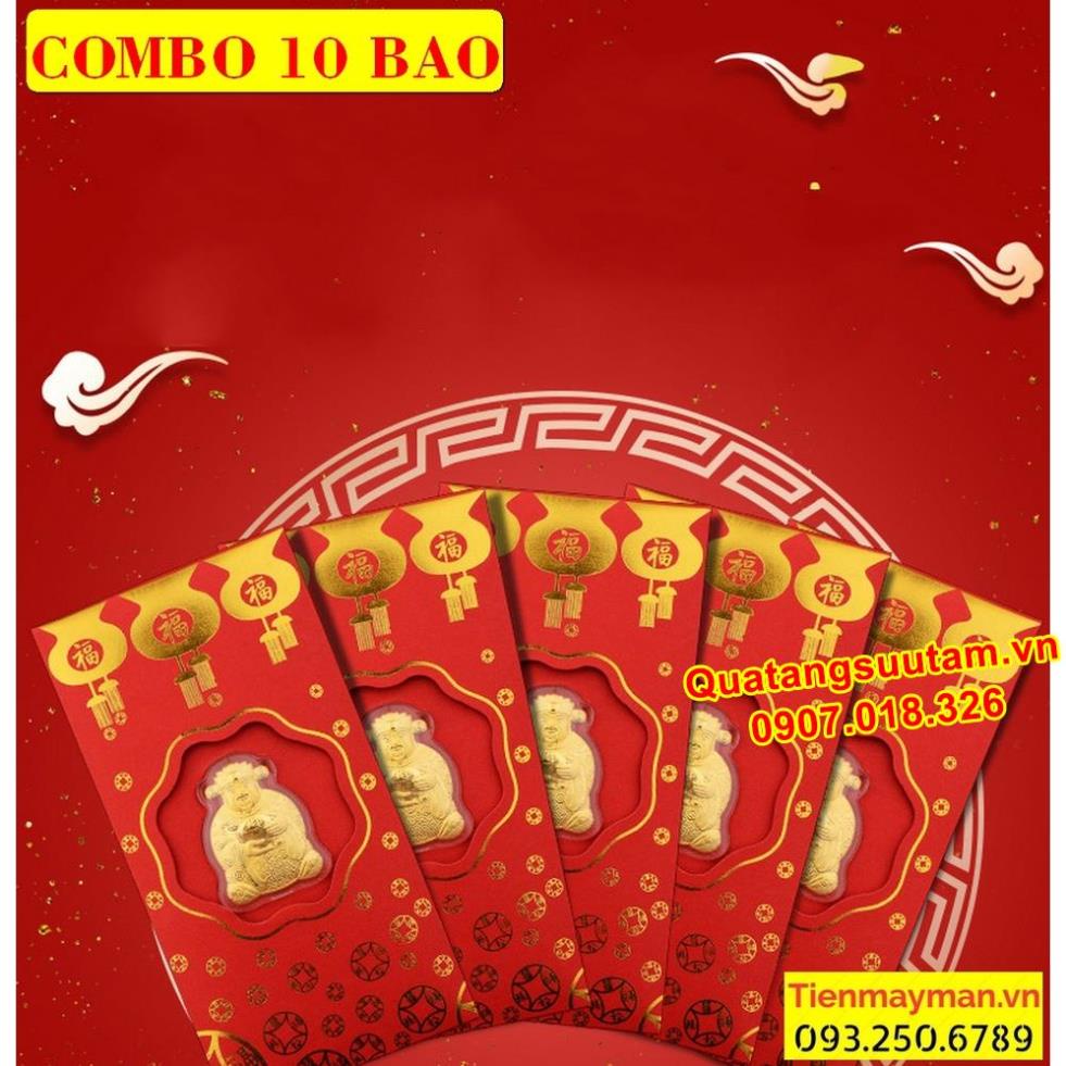 [RƯỚC LỘC] Combo 10 Bao Lì Xì Thần Tài Quà Tặng Tết 2023, Quà Tết 2023
