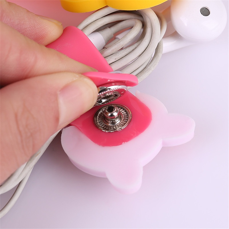 Dây khóa quấn dây cáp sạc điện thoại di động kiểu hoạt hình dễ thương