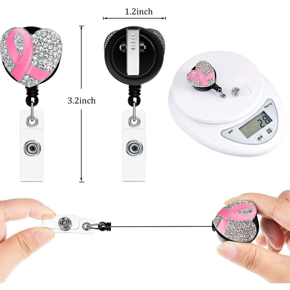 PEWANY Set 3 Kẹp Giữ Thẻ ID / Thẻ ID Hình Trái Tim Màu Hồng Tiện Dụng Cho Nhân Viên Văn Phòng