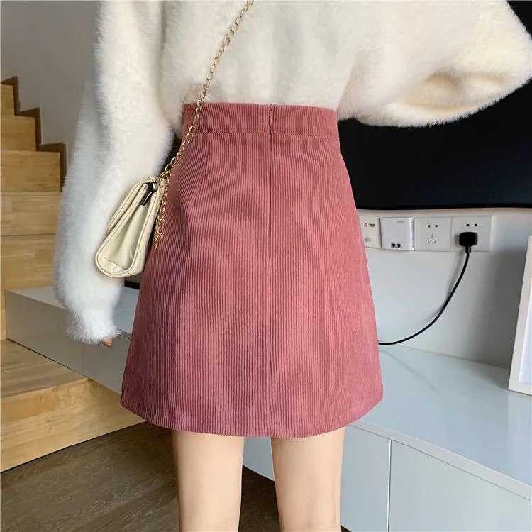 [Mã FAMAYWA giảm 10K đơn 50K] Chân Váy Chữ A Corduroy Nhung Tăm Lưng Cao Xẻ Tà Thu Đông Hot Trend - MSP B01 | BigBuy360 - bigbuy360.vn
