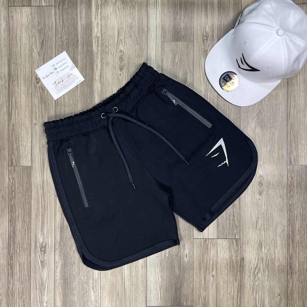 Quần đùi tập gym nam DO GYM SHOP thun poly không xù lông, thoáng mát, logo thêu