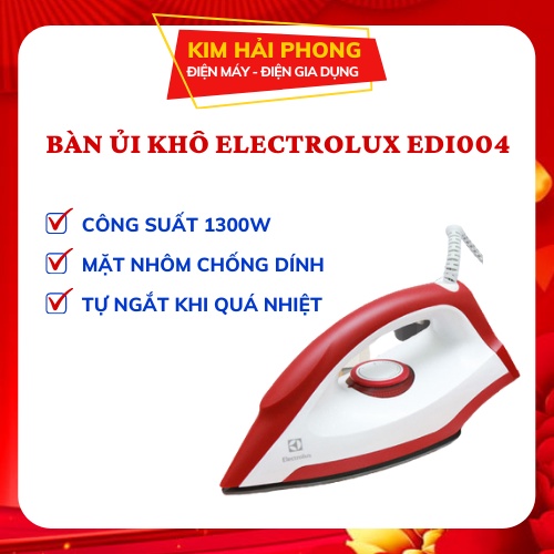 Bàn ủi cầm tay ELECTROLUX EDI1004 bàn là quân áo khô gia dụng chính hãng [ kimhaiphong_store ]
