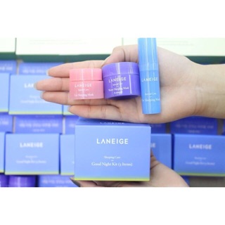 Set 3 loại mặt nạ ngủ dành cho mặt - mắt - môi Laneige Sleeping Care Good Night