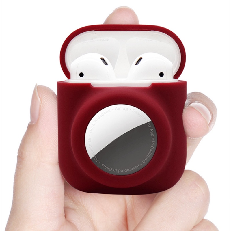 Dayanıklı 2 in 1 yumuşak silikon Apple AirTag kılıfları AirPods kulaklık kaybı önleme kılıfı aksesuarları cilt koruyucu kapak