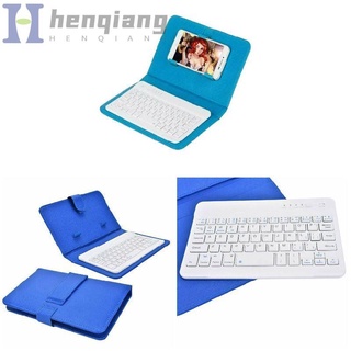 Bàn Phím Bluetooth Không Dây Mini Kèm Bao Da Cho Điện Thoại Thông Minh