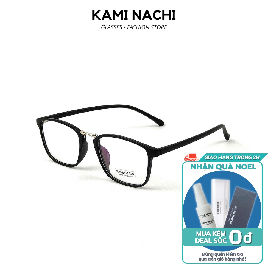 Gọng kính nhựa dẻo vuông thời trang nam nữ KAMI NACHI phong cách đơn giản TR90.210 [CÓ THỂ LẮP TRÒNG CẬN]