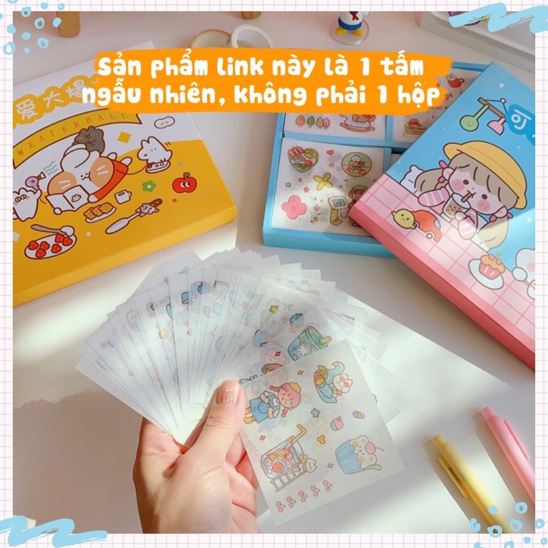 1 tấm sticker cute dán trang trí hoạt hình