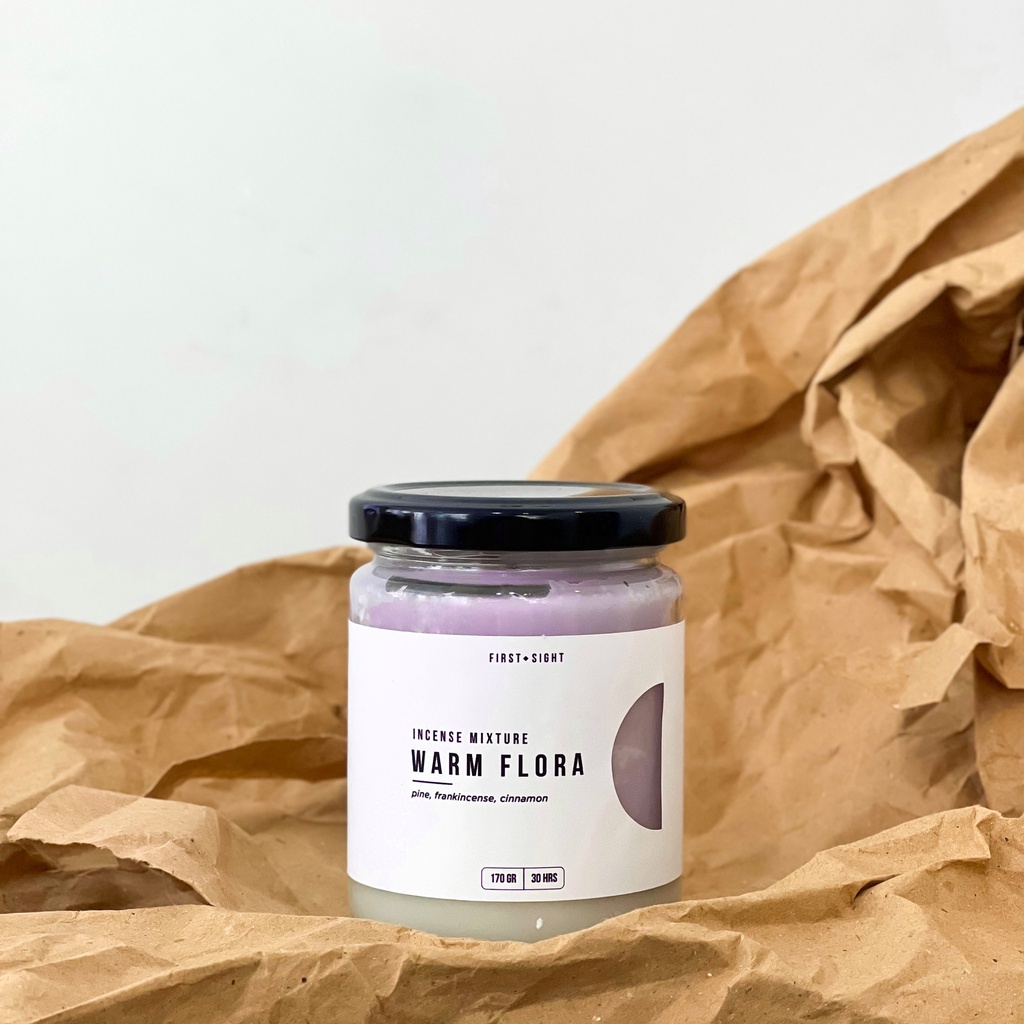 Nến thơm handmade 02 tầng hương Warm Flora size 175gr hủ không khói có nắp đậy